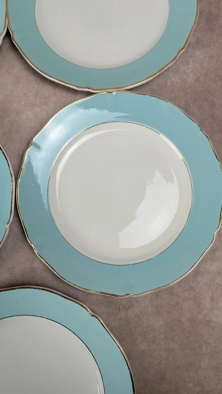 Lot of 5 old Seranord Saint-amand dinner plates – Chambord model – photo 7